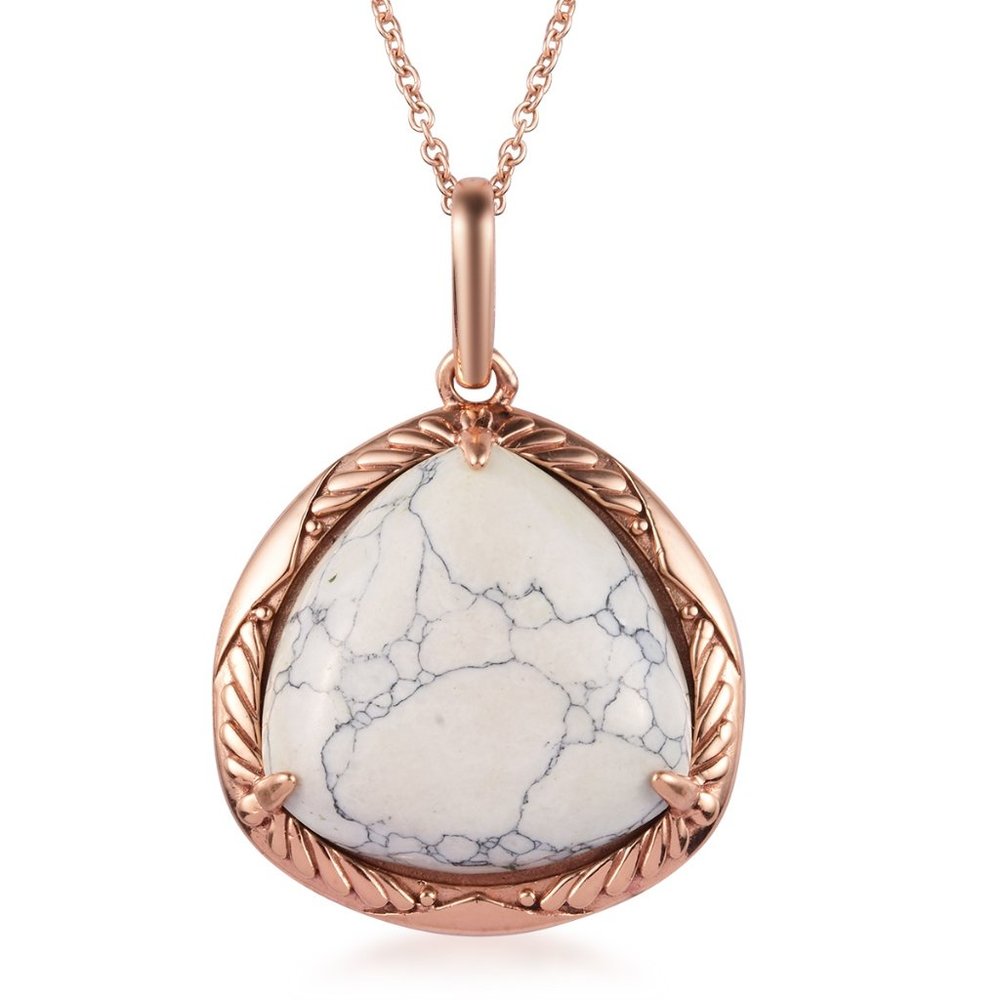 🎁💝 GIFT - White Howlite Pendant Necklace - CHRISTMAS/WINTER